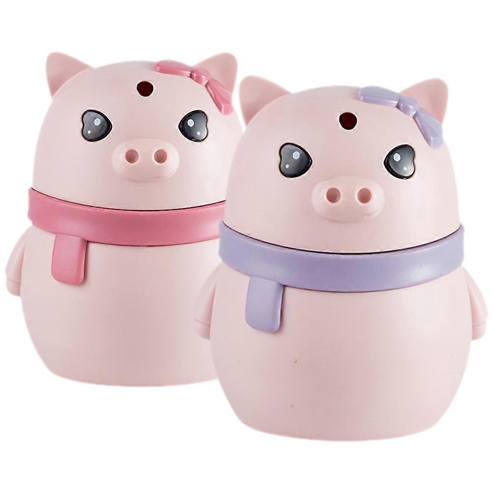 Pink Cartoon Pig Toothpick Holder Dispenser Made of Plastic for Storage at Home or Restaurant 2pcs