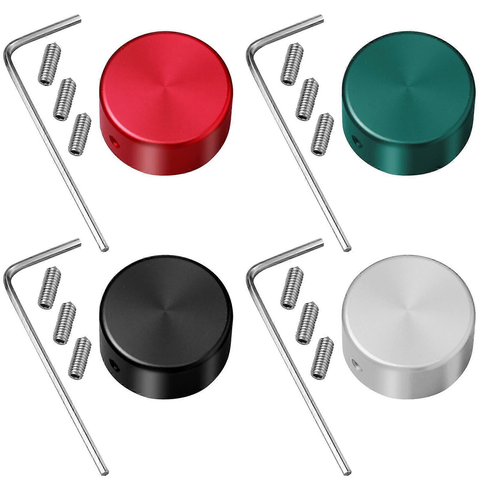 4 Pcs Guitar Footswitch Covers with Screws and Wrenches – Durable Pedal Button Protectors for Electric Guitar Effects, Easy Installation, Reusable,