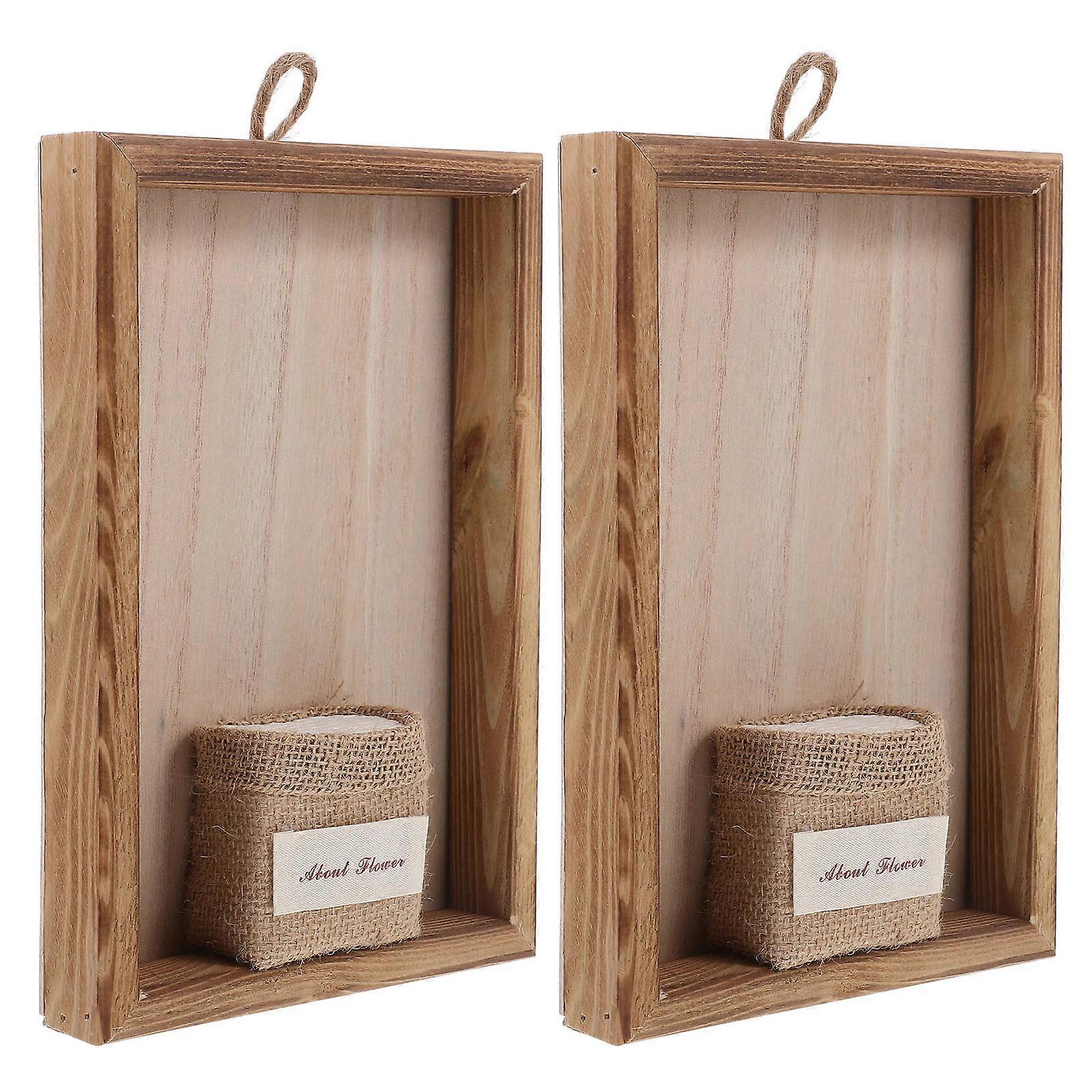 Wooden Wall Planter Vase for Decoration with Sturdy Material and Rustic Style 2 Pieces