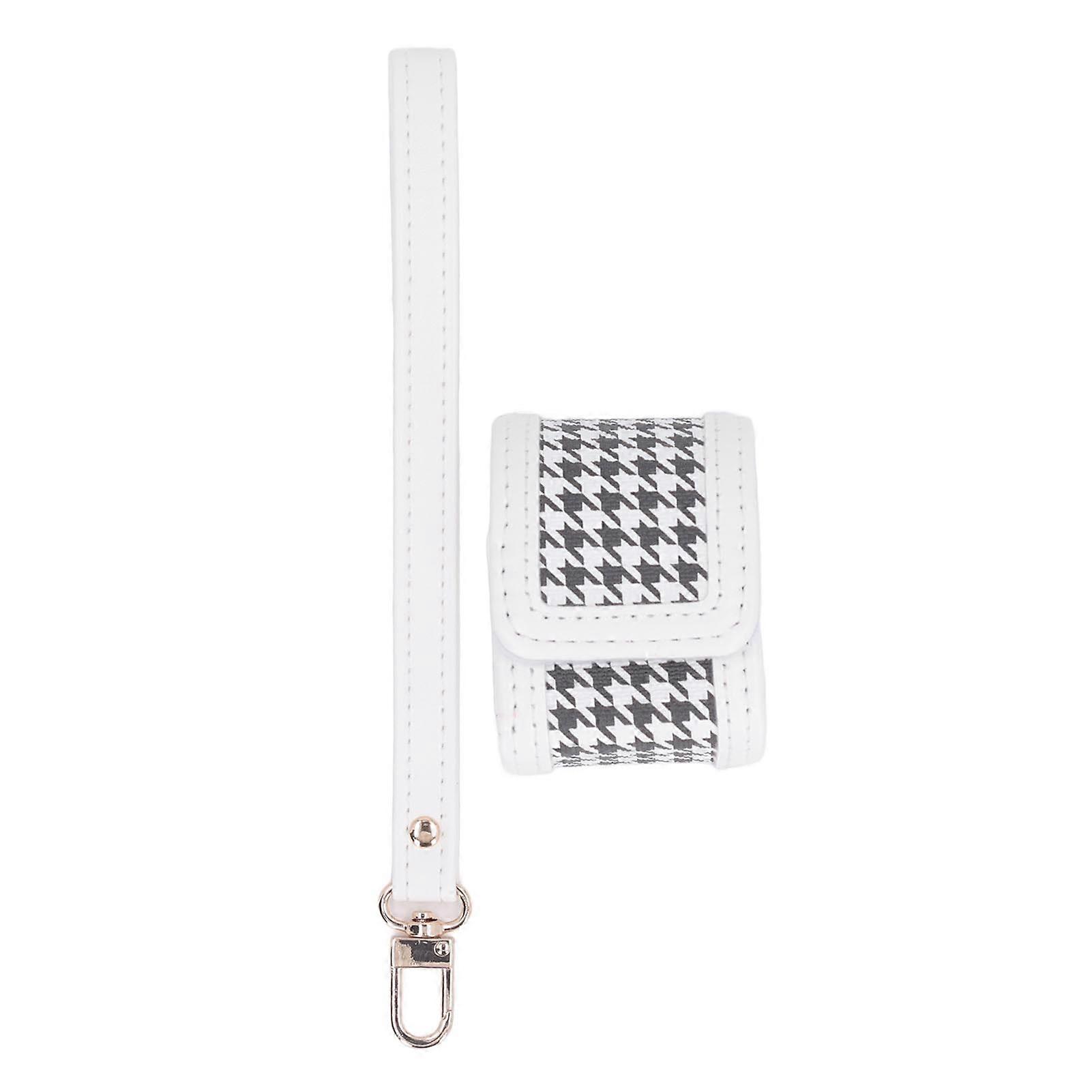 Instant Camera Bag Stylish Plaid Pattern PU Protective Carrying Case with Hand Strap for Instax PAL White