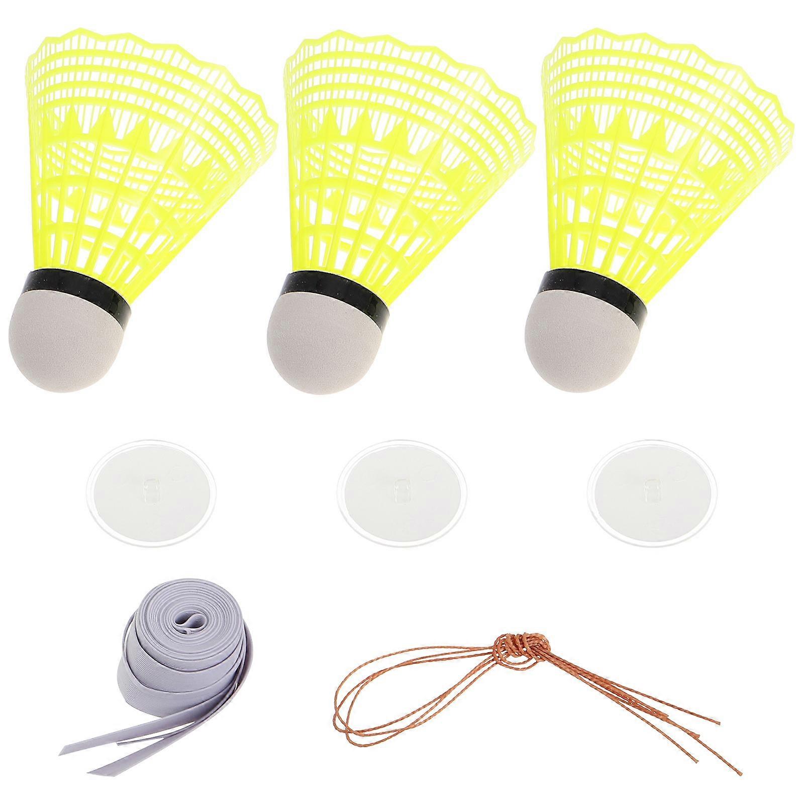 Rebound Shuttlecock Tool Solo Badminton Training Device for Indoor Practice Yellow Foam Material Boost Reaction Speed 1Set