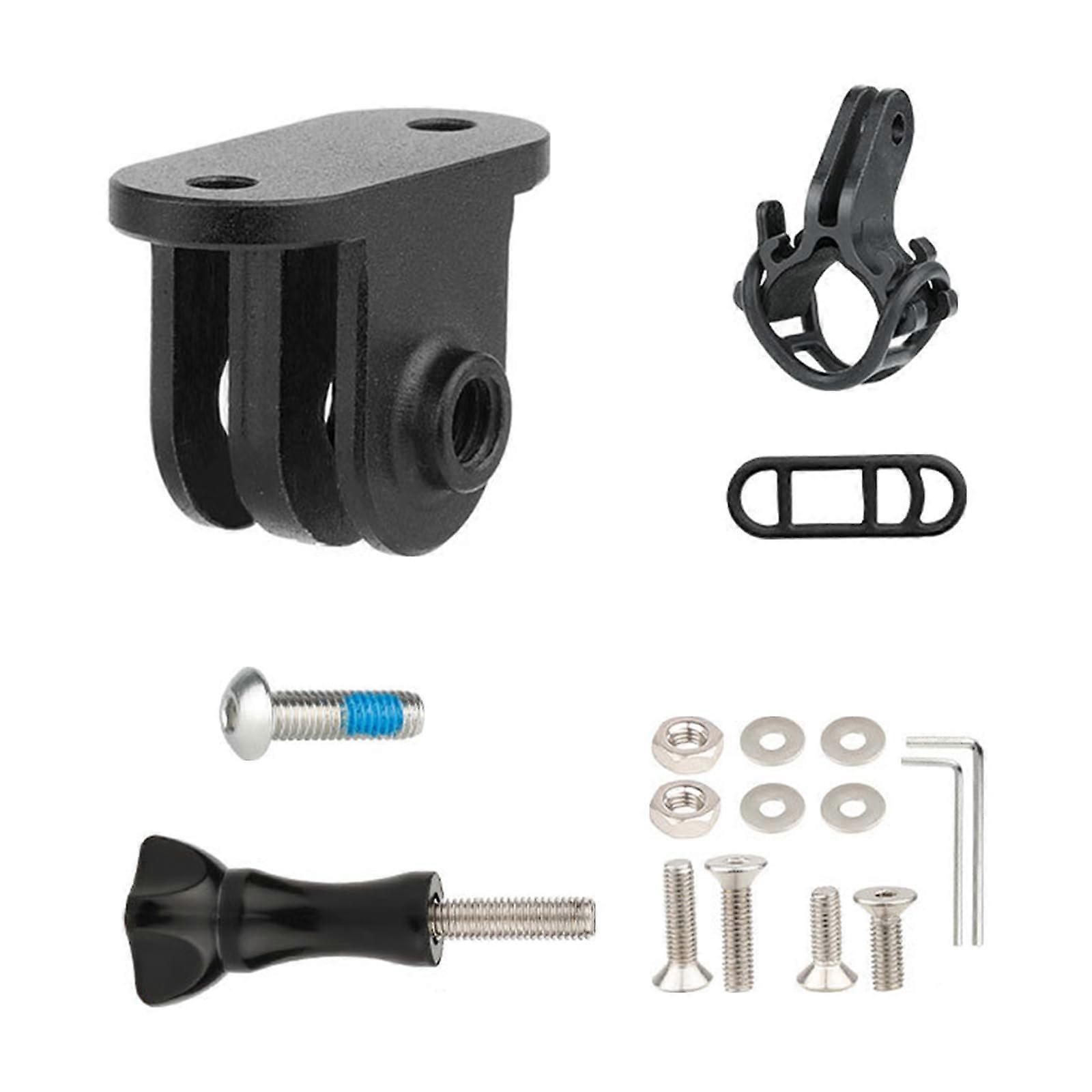 Outdoor Action Camera Mount Set For Bike Handlebars, Lightweight Aluminum, Long Handle Screws, Universal Compatibility