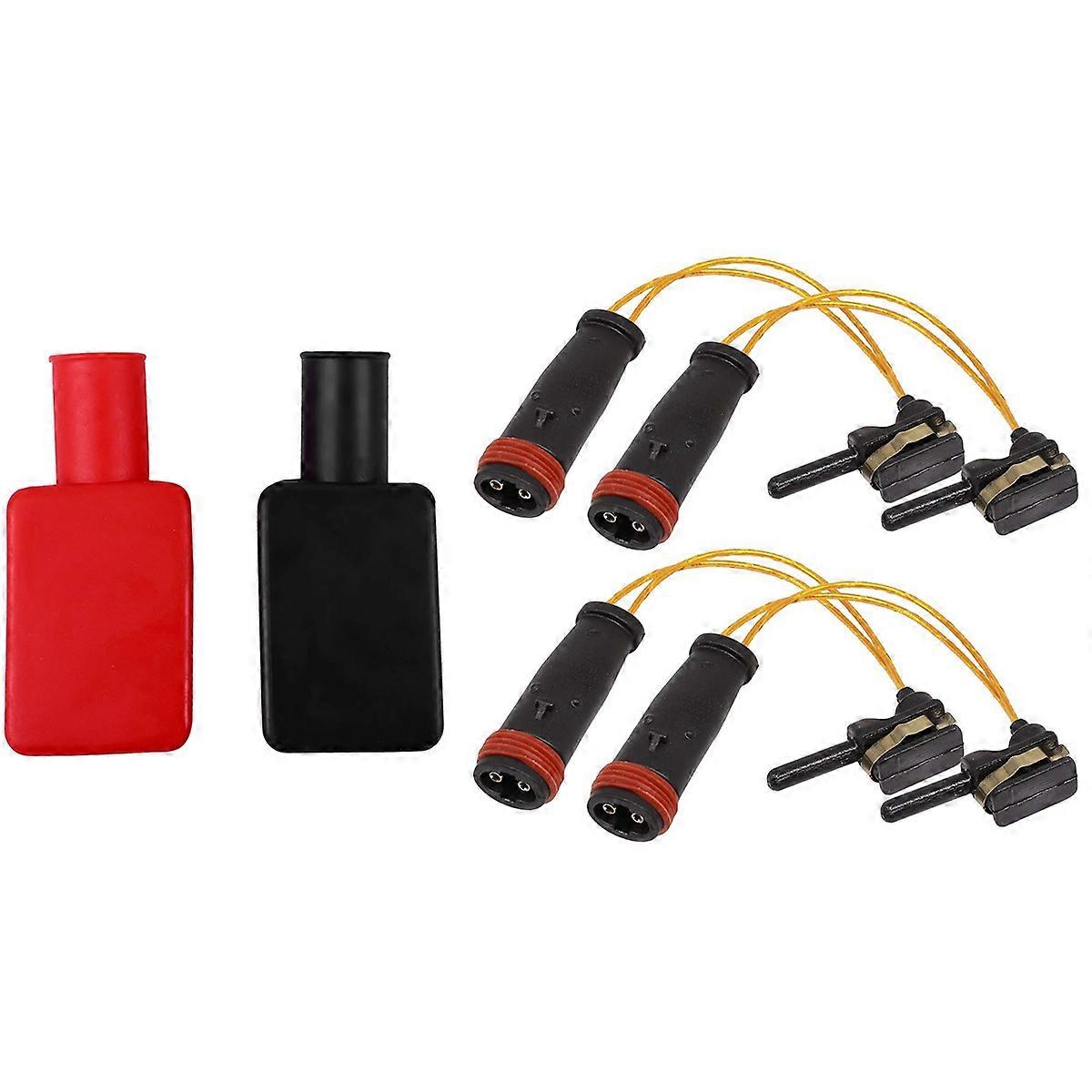 6 Pcs Car Accessories: 4 Pcs Brake Pad Wear Sensor & 2 Pcs Car Battery Positive and Negative Protect