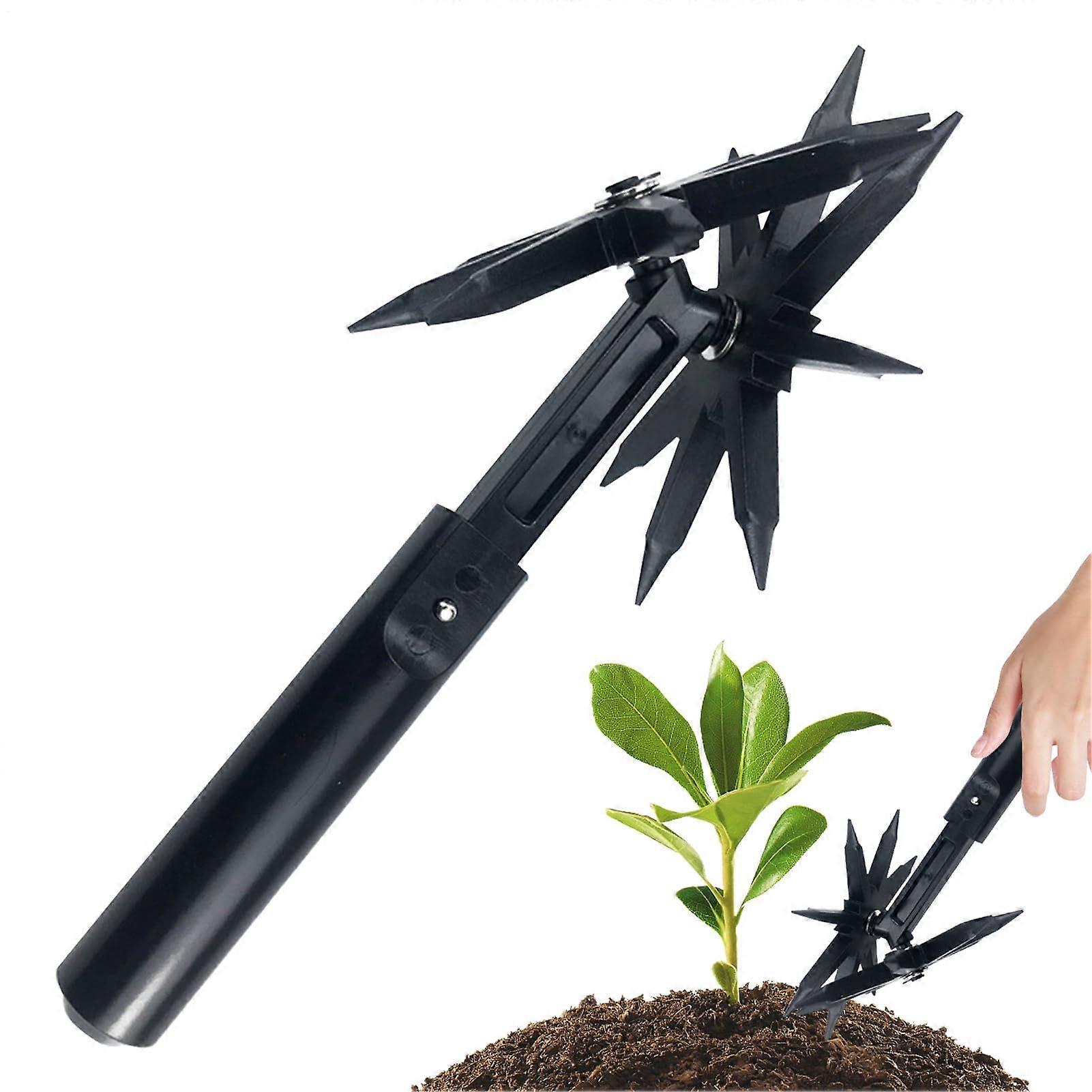 Manual Garden Tiller for Soil Loosening, Portable for Container Plants, Vegetable Cultivation, and Landscaping
