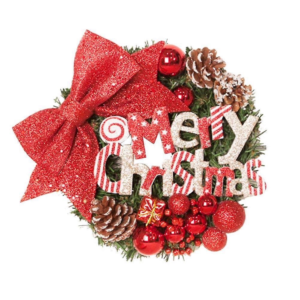 Wreath Garland For Home Christmas Party 30x30 Cm Red Round Decoration 1Set