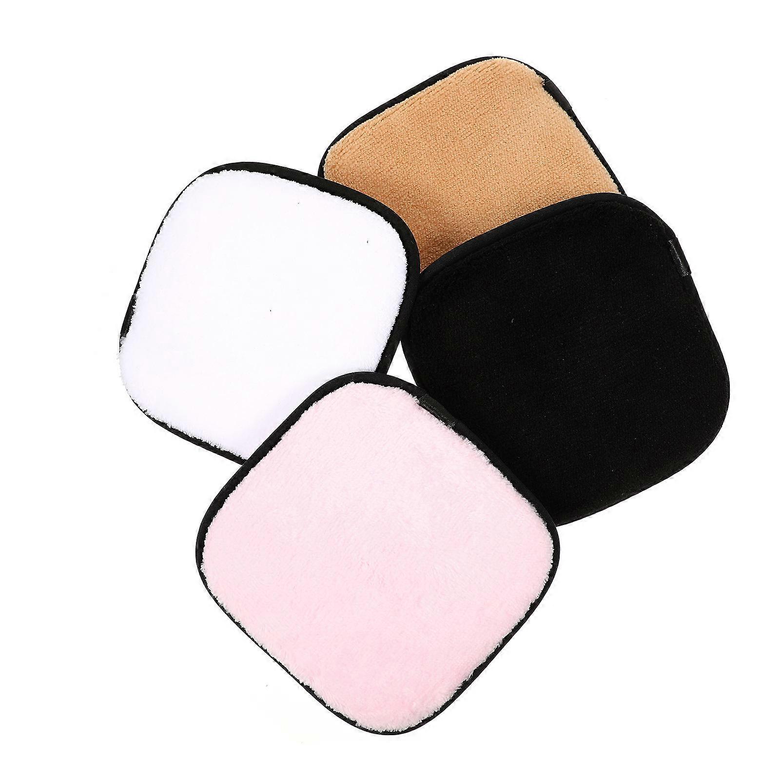 4pcs Makeup Removal Sponges Square Fiber Sponges for Cleansing Assorted Color