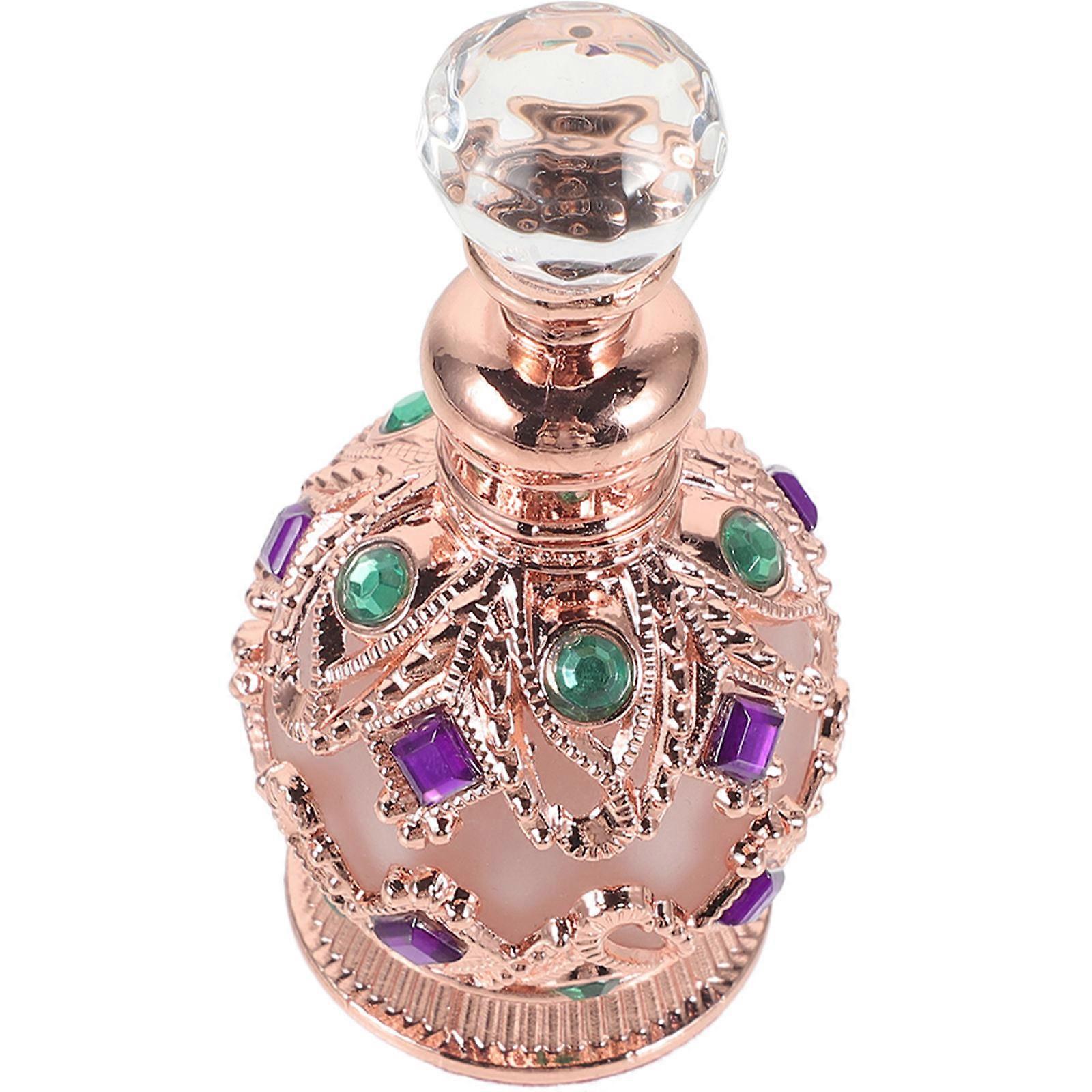 Refillable Glass Perfume Bottle with Rose Gold Spray – Portable Travel Fragrance Container for Essential Oils and Personal Care