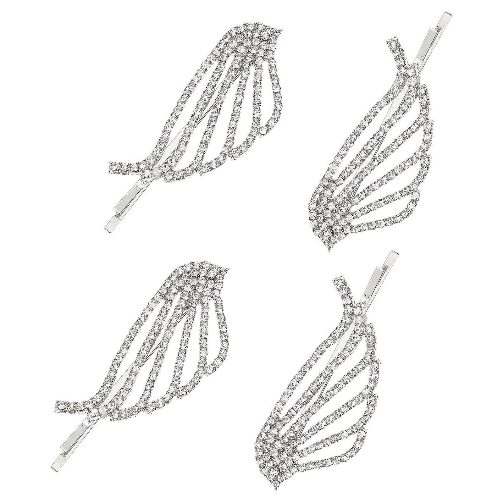 Haarspangen mit Strasssteinen, 4er-Packung