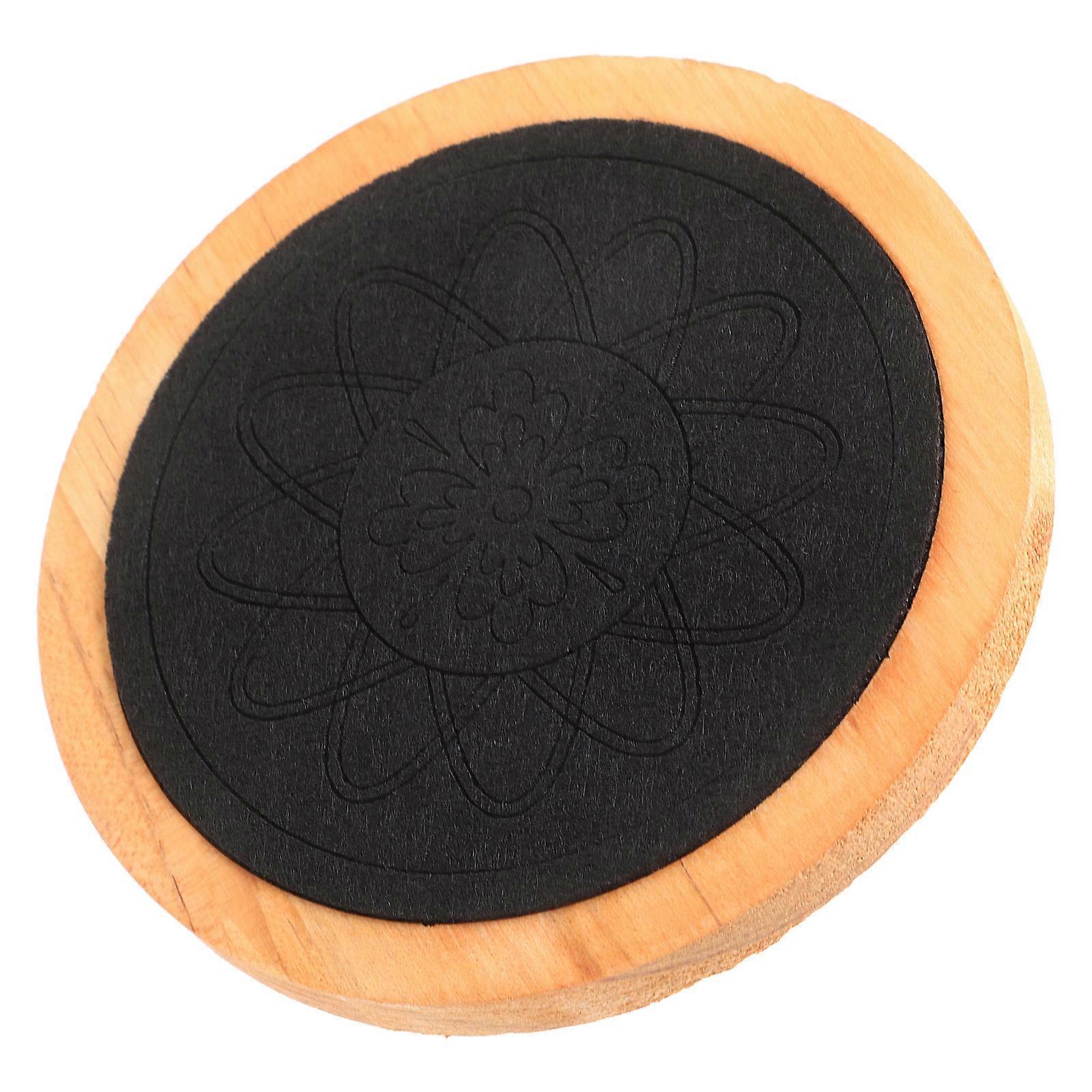 Absorbent Wood coasters for Drinks with Antislip Base Crafted from Black Wood for Home Use 4 Inches Round
