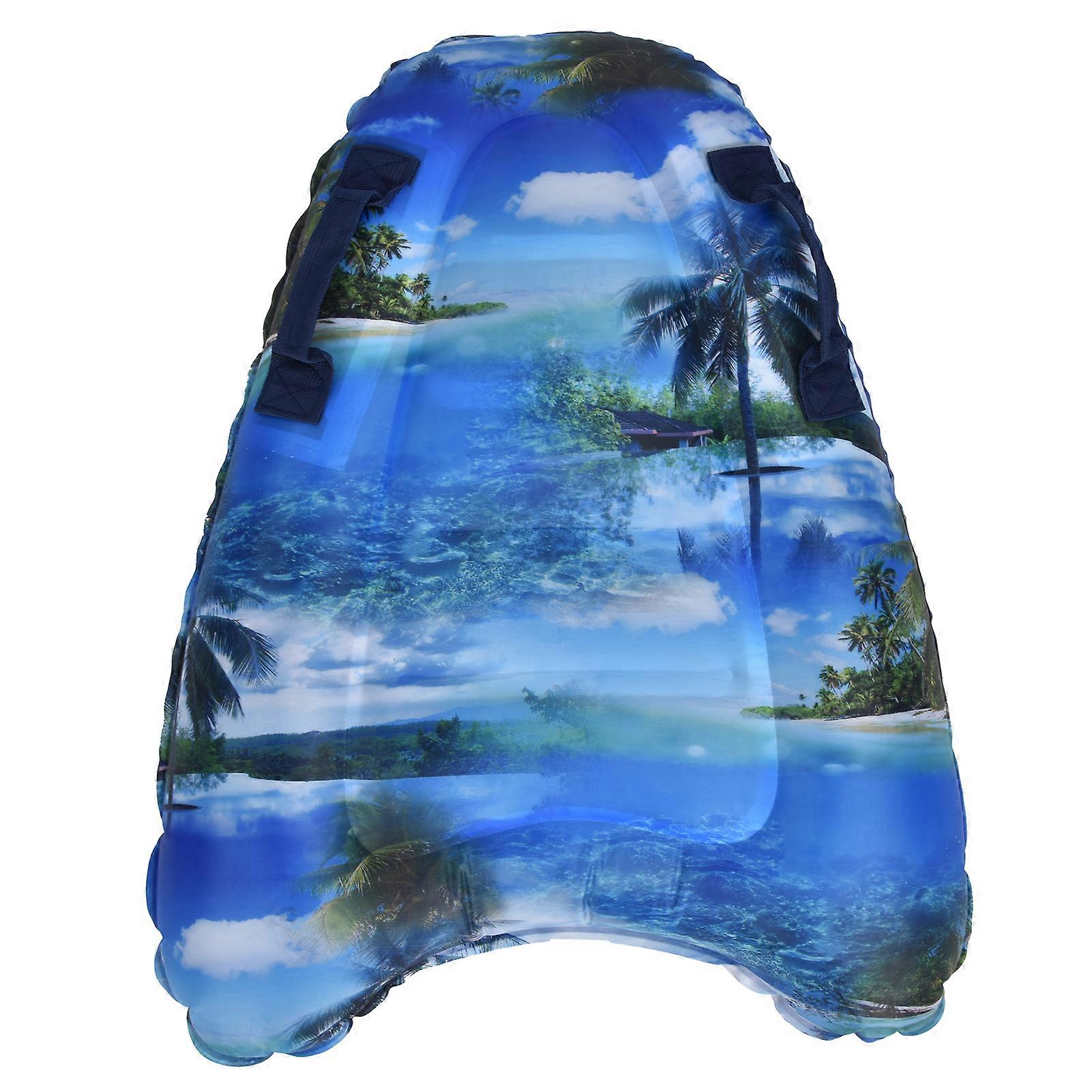 Portable Inflatable Floating Board Swimming Pool Beach Bodyboard for Children AdultsBeach Pattern