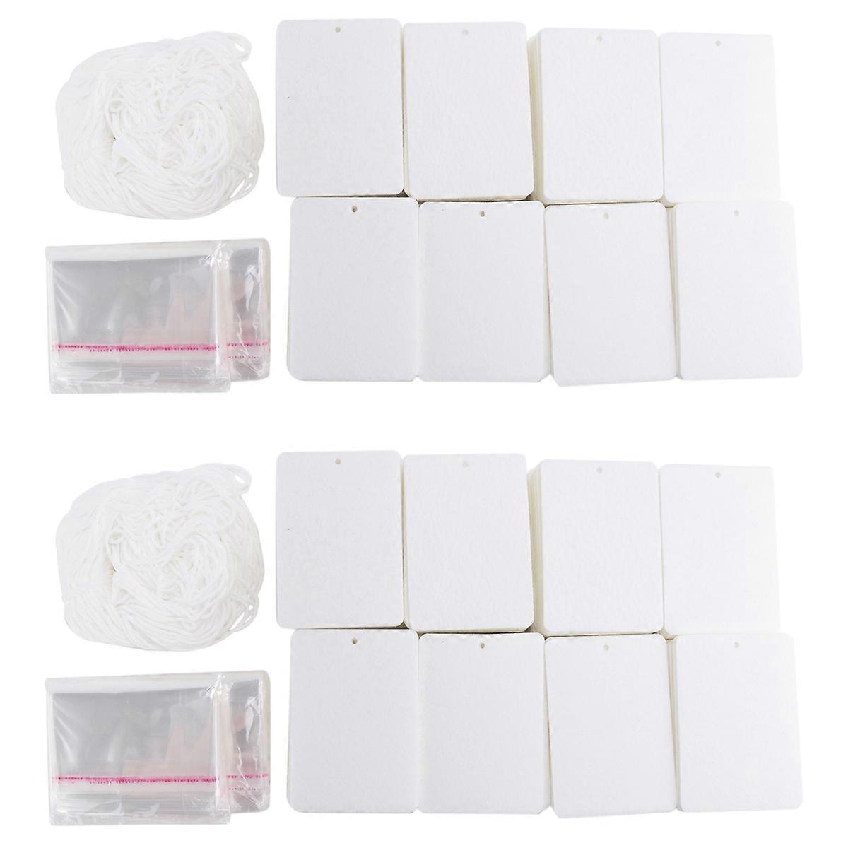 300 Pieces Sublimation Air Freshener Blanks Felt Rectangle Fragrant Sheets with Elastic Rope and 400