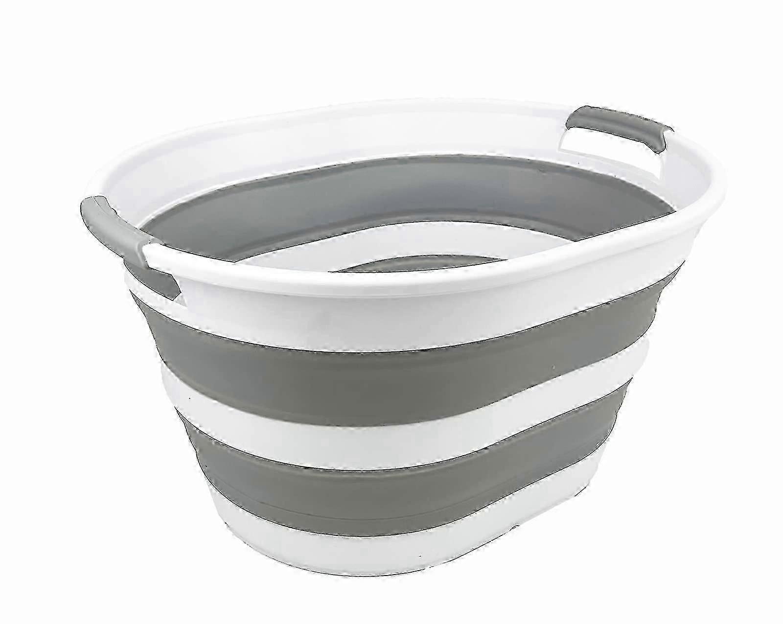 Foldable 23L Plastic Laundry Basket for Home & Camping