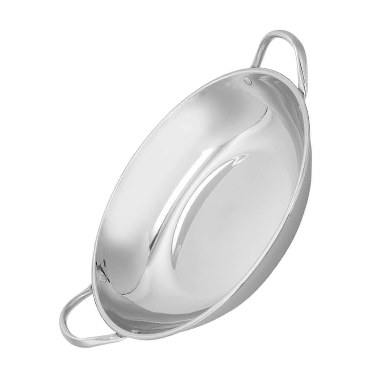 Large cooking pot with double handles, inductioncompatible for hot pot, seafood, stew