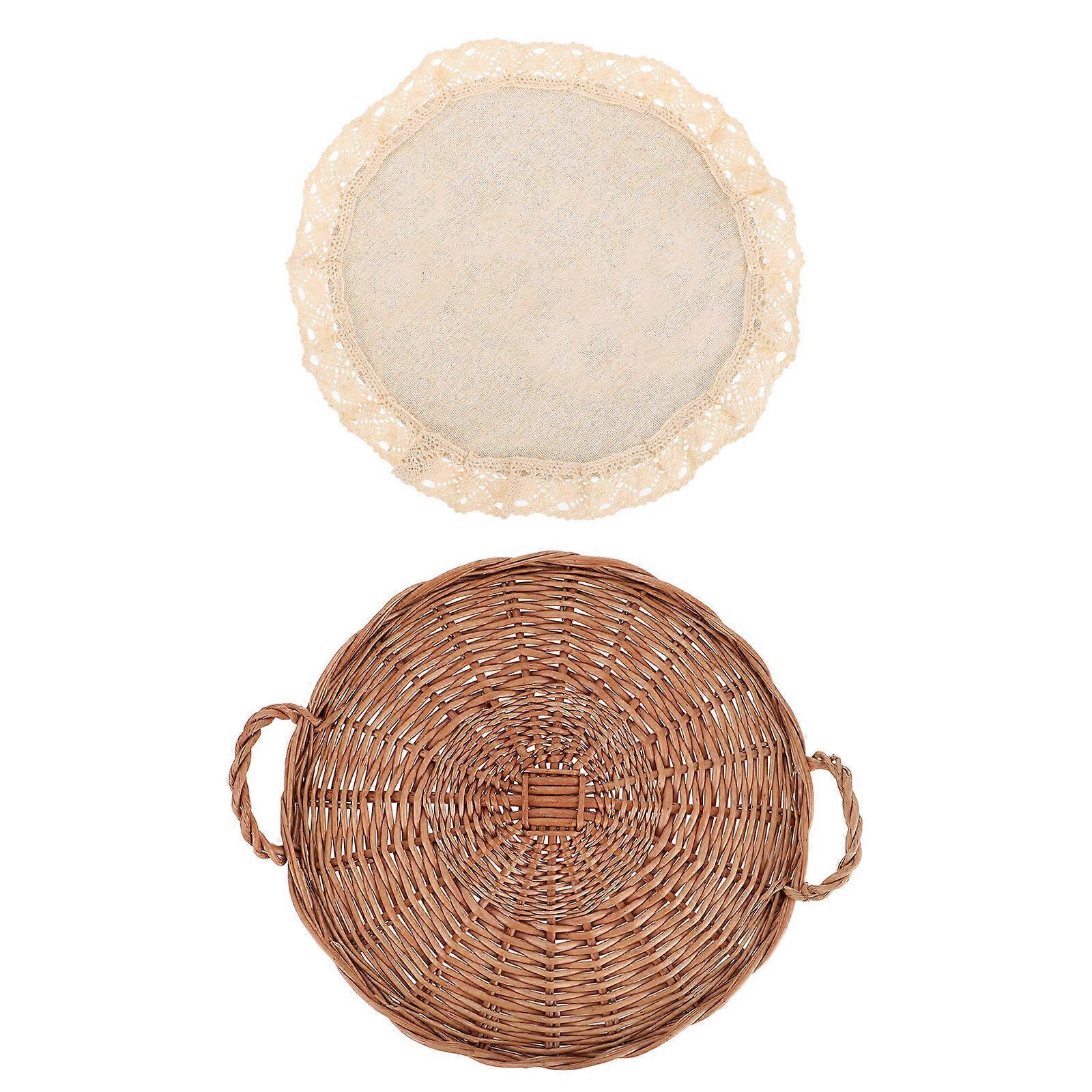 Rectangular Wicker Food Storage Tray Suitable For Many Occasions Including Desktop And Cabinet In Size 30x30cm 1Pack
