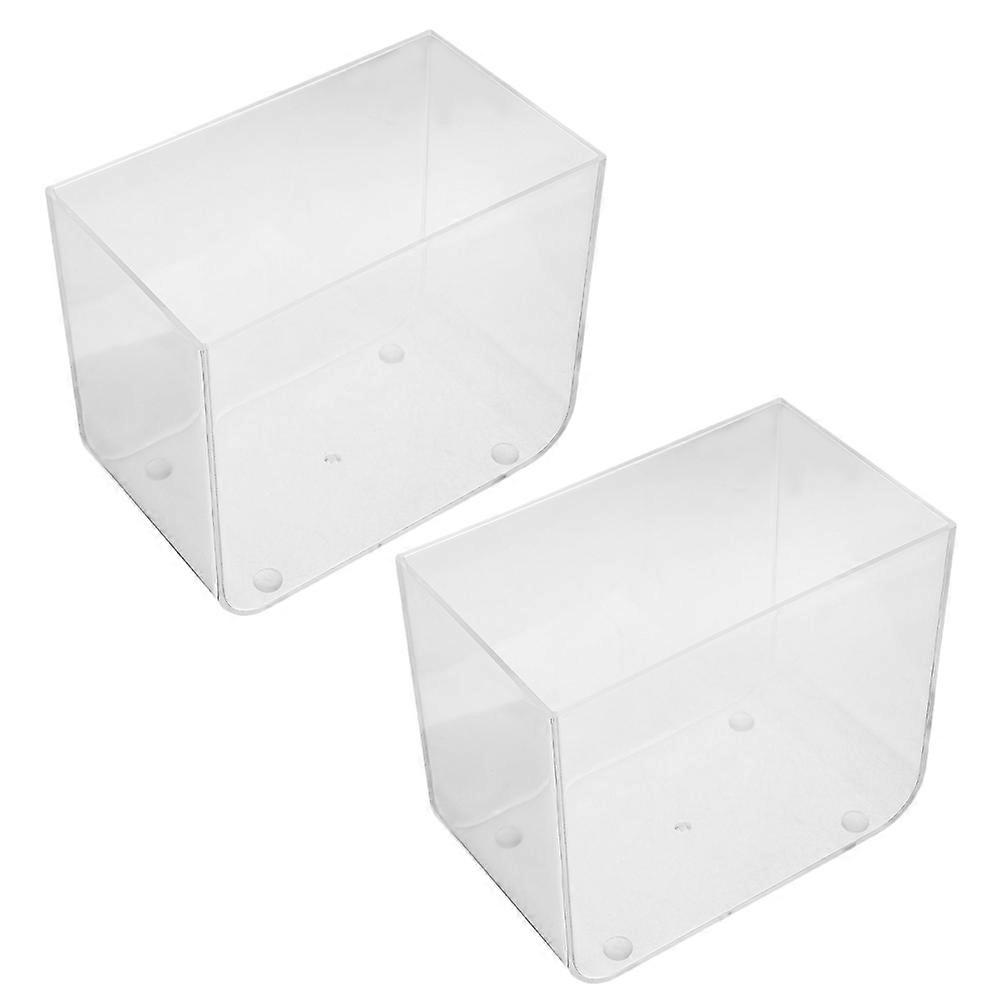 2pcs Open top Small Fish Tank Desktop Square Aquarium For Betta Goldfish Turtles Transparent Plastic Fish Tank Smooth Small Turtle Tank