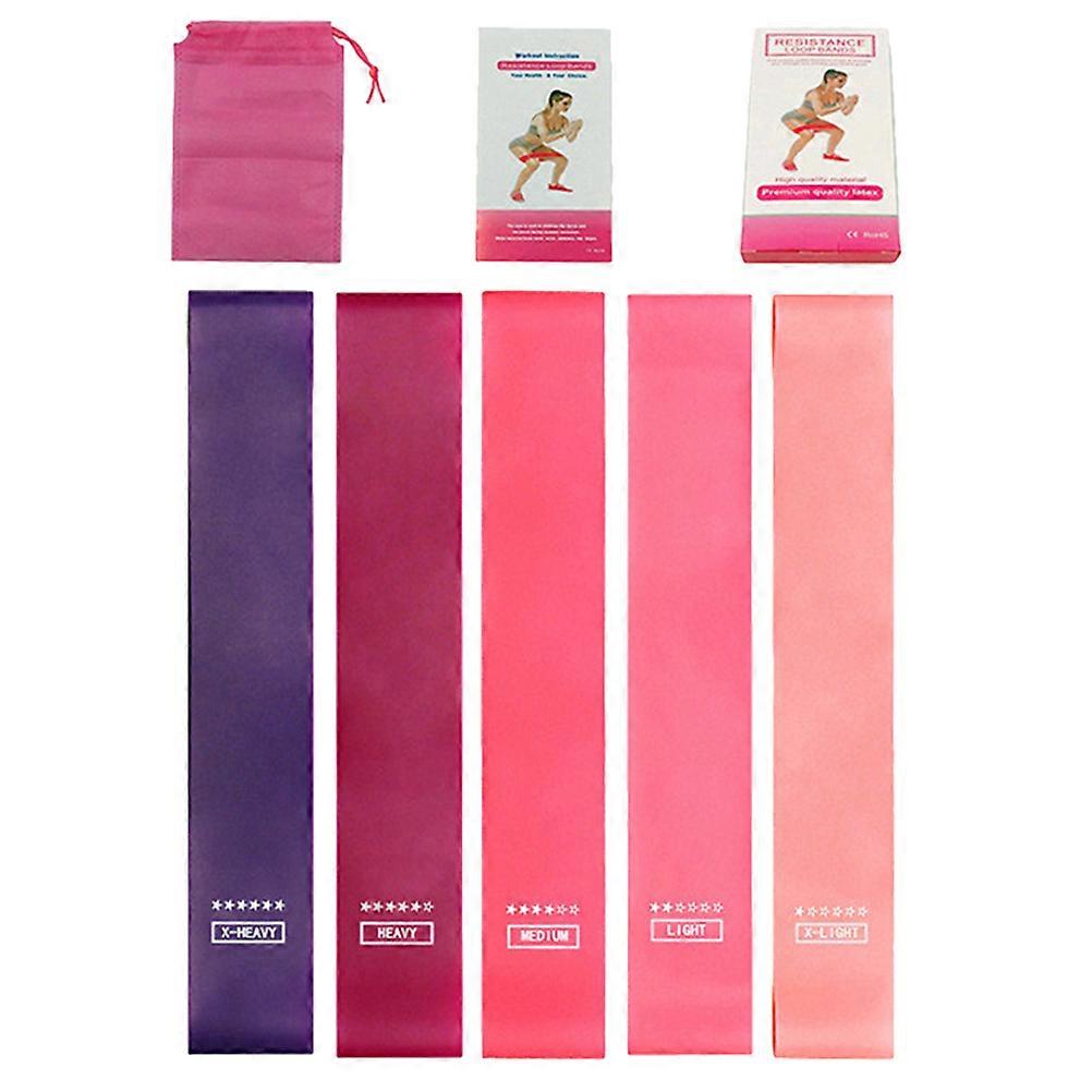 Silicone Resistance Bands 5Pcs Fitness Equipment For Ladies Suitable For Workout Anywhere Gym Exercise