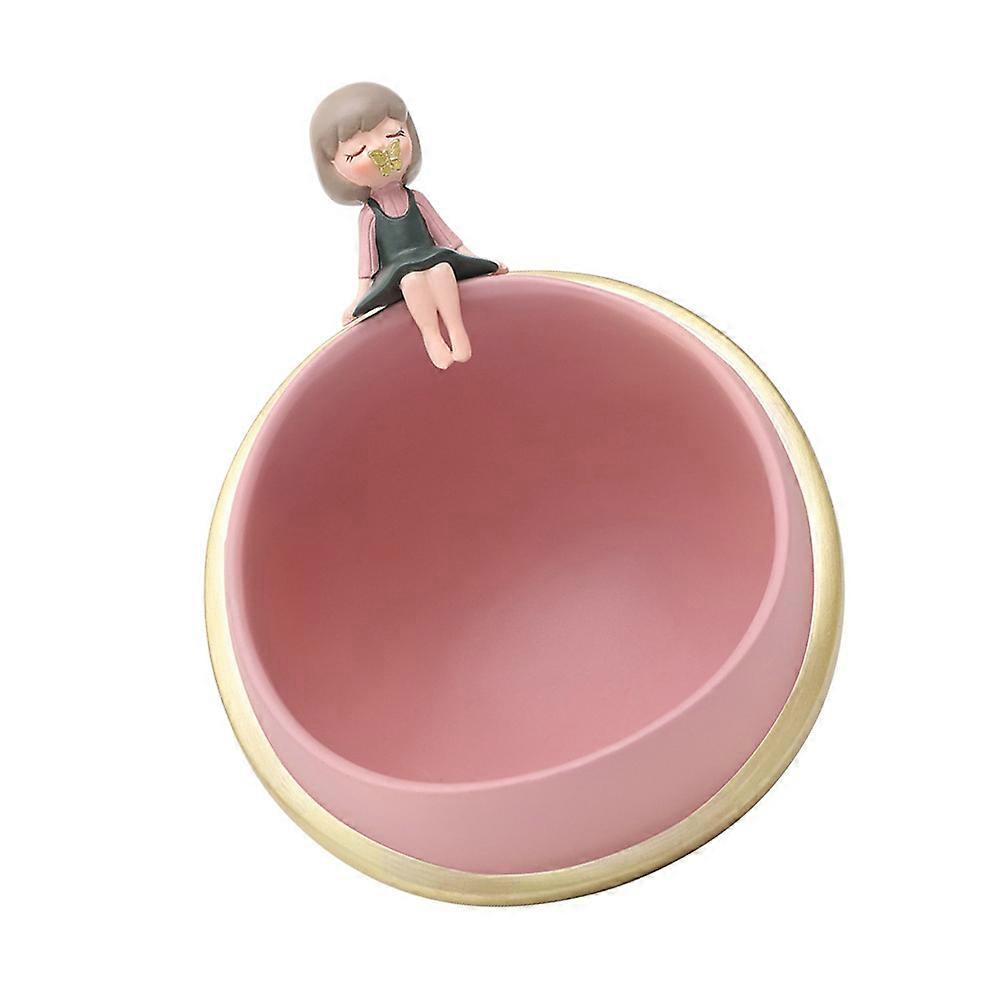 Trinket Box Key Storage Box Office Ornament Resin Pink Storage Function 1Pcs