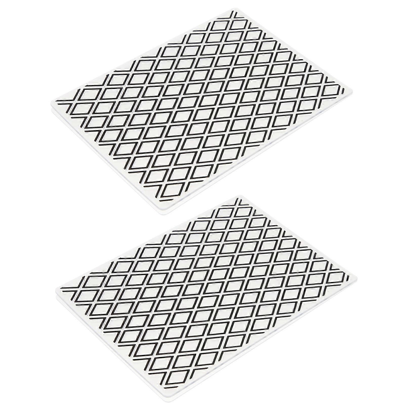 2 Pcs Embossing Plate for DIY Craft, Diamond Square Template for Scrapbooking, Card Making & Home Decoration – Easy to Use for Creative Projects