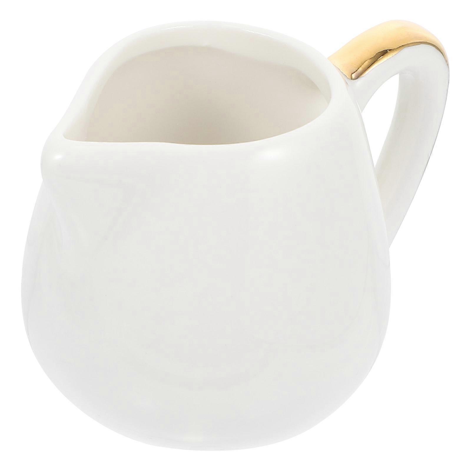 Milk Cup With Handle Design Perfect For Tea Cup Usage In Dessert Shop Available In White Color 1Pc