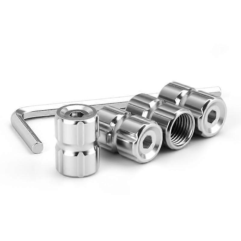 Tire Valve Stem Caps for Ducati 848 EVO, Silver Dustproof Tyre Valve Covers with Spanner, Anti-Theft Accessories