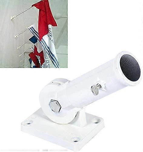 Adjustable Flagpole Bracket MultiPosition Wall Mount Flagpole Holder White Metal Flagpole Windsock Base Flagpoles  Accessories