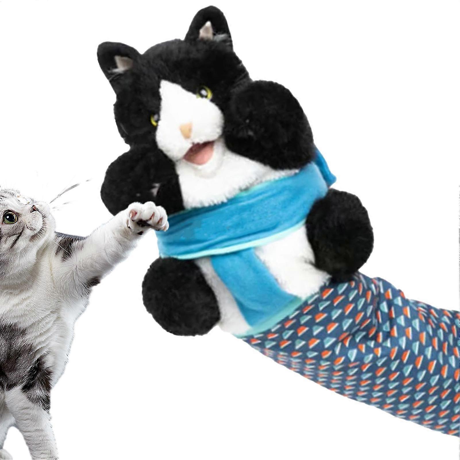 Cat Puppet Wrestler Interactive Toy for Cats, Plush Wrestling Doll, Hand Puppet Glove, Funny Cat Playmate