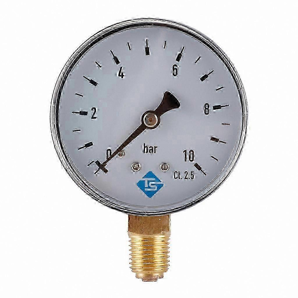 60mm Water Pressure Gauge 0-10 Bar Hydraulic Dial with 1/4 NPT for Pool Filters
