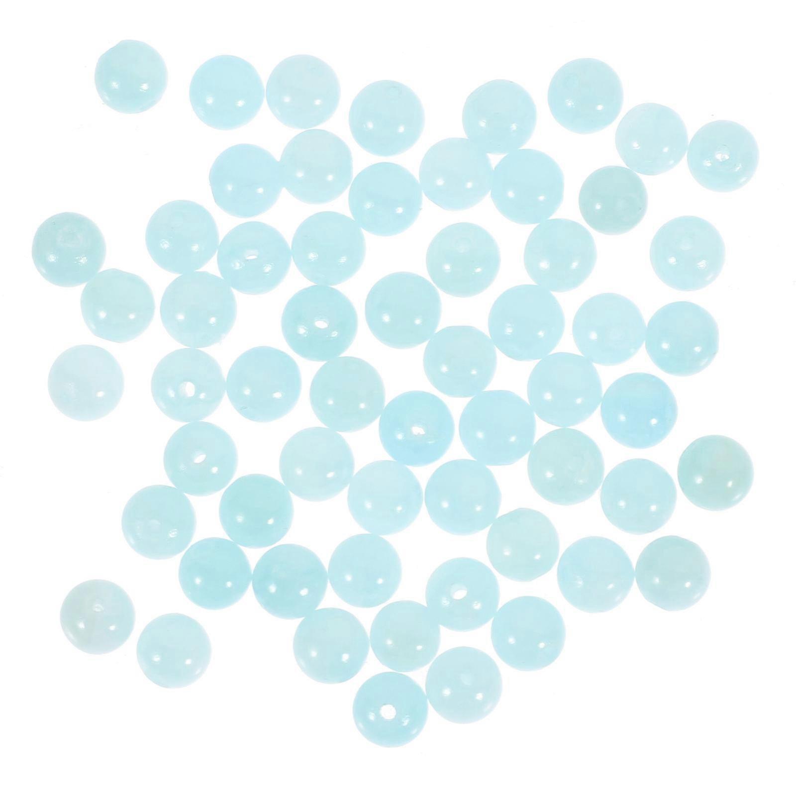 Jade Beads Jewelry Making Supply for DIY Crafting Projects with Elegant Round Spacer Beads in Sky-Blue Color 120Pcs