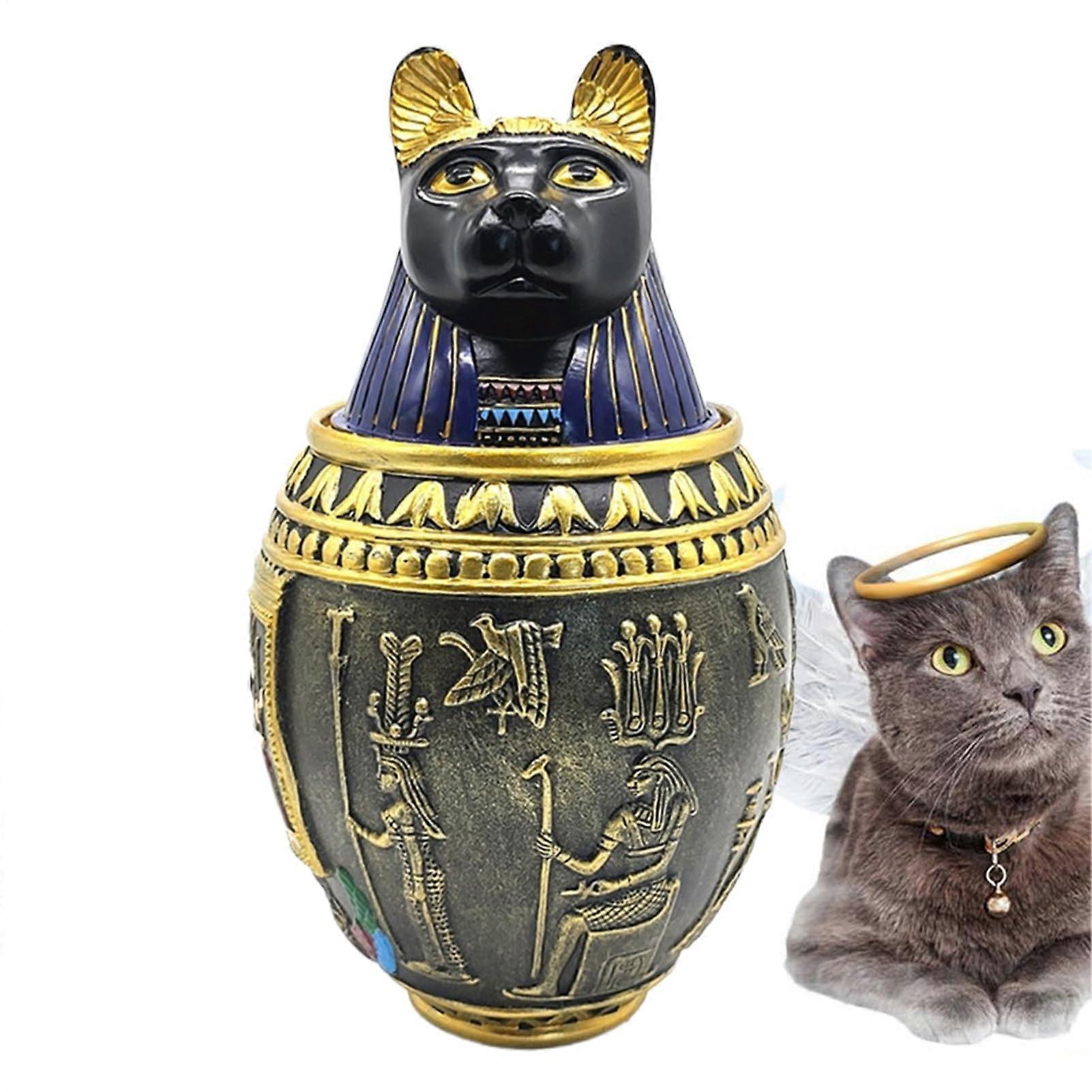 Dog Urns Memorial Urn for Dog Ashes Resin Engraved Base for Ashes Memorial Memorial for Dogs and Cats Urn Egyptian Cat Urn UN