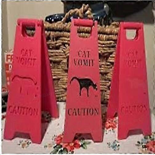2x猫の嘔吐サイン、犬の嘔吐サイン、面白い猫のサインの装飾、庭の警告サイン