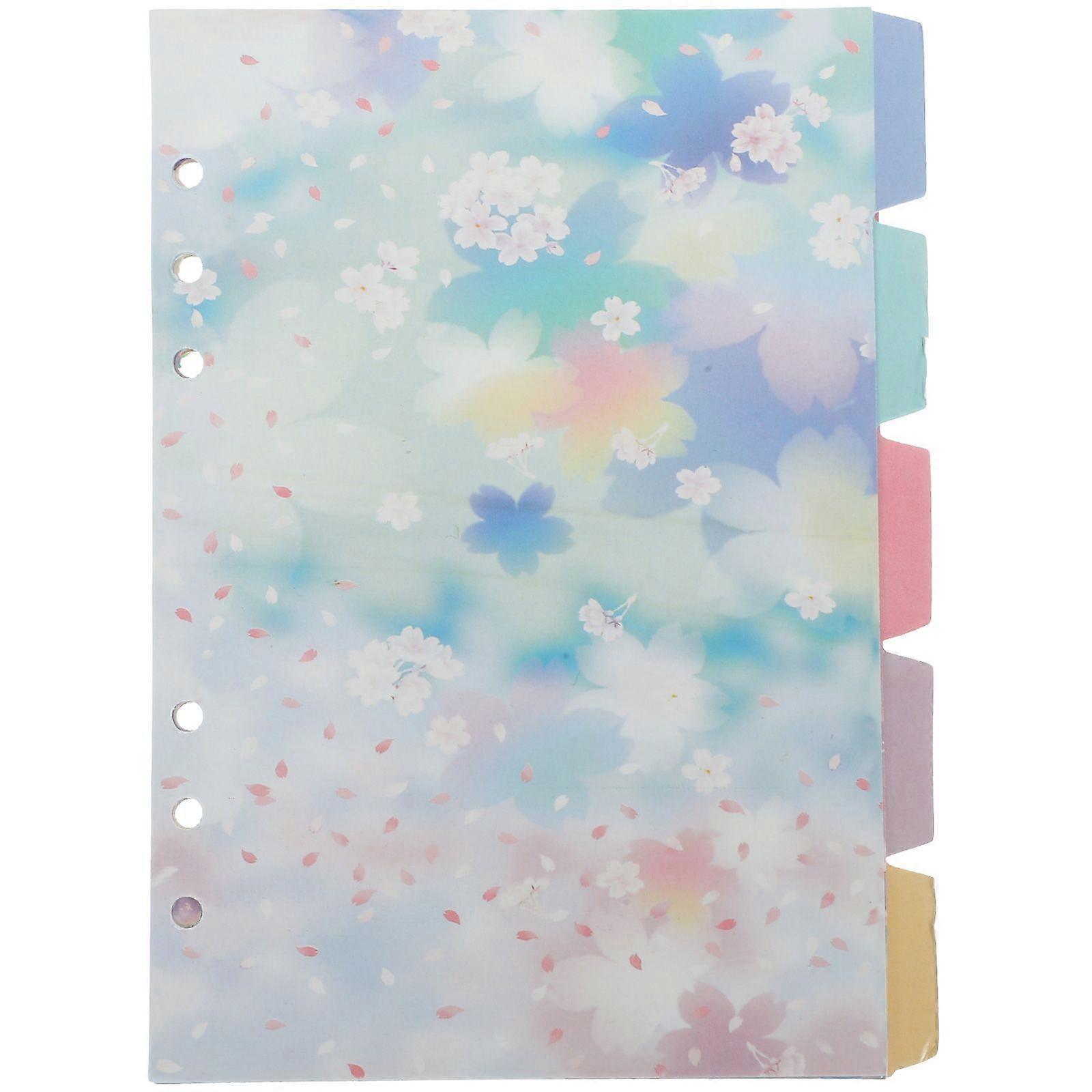 5 Sheets Book Binder Dividers Notepad Dividers Detachable Notebook Page Dividers Organizers(A5)