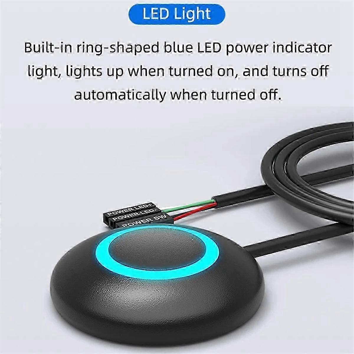 Computer Desktop Switch PC bundkort Power Extension Cable Switch Ekstern Power Switch Desktop Button Switch Sort