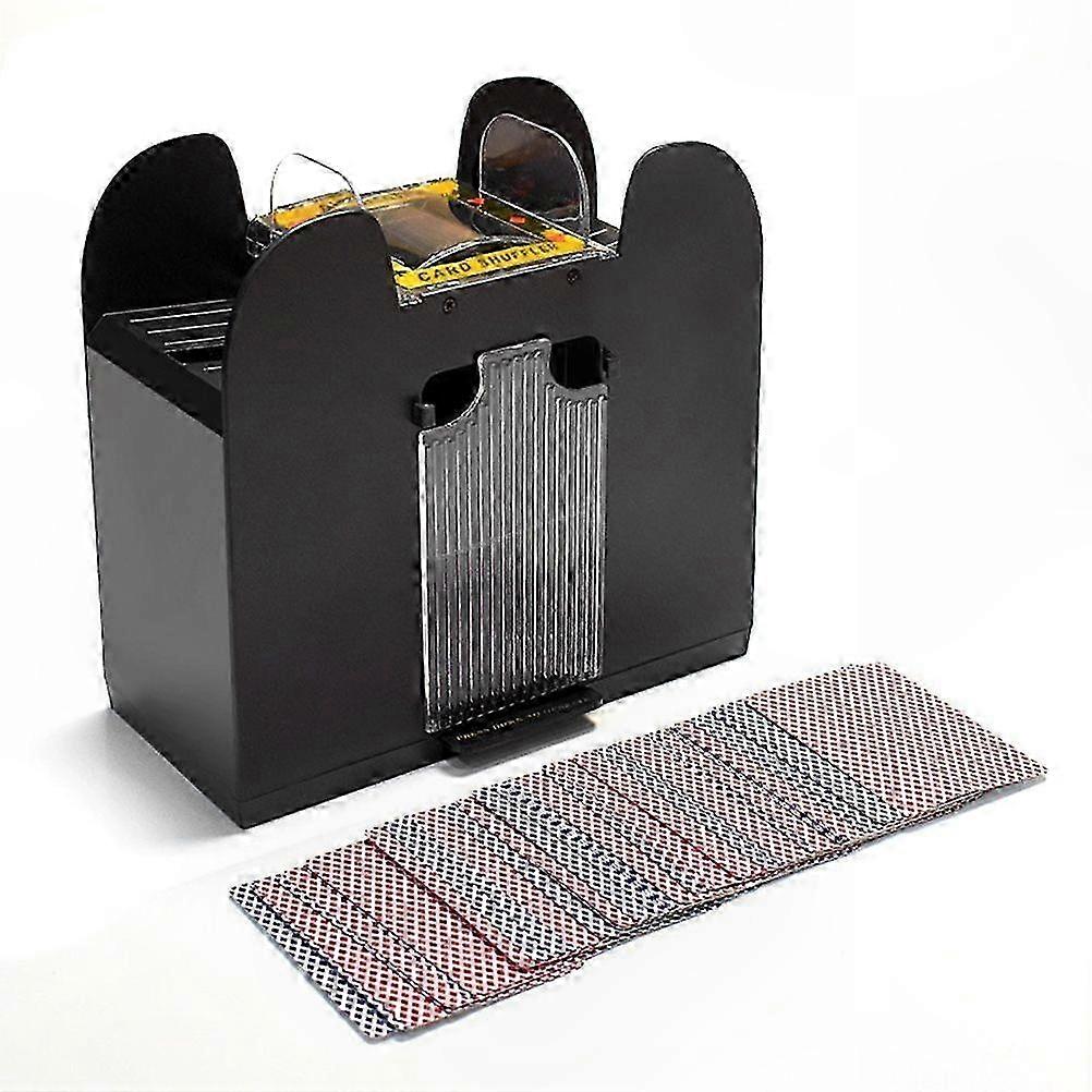 Electric Automatic Card Shuffler for 6 Decks, Battery-Powered Mixing Machine