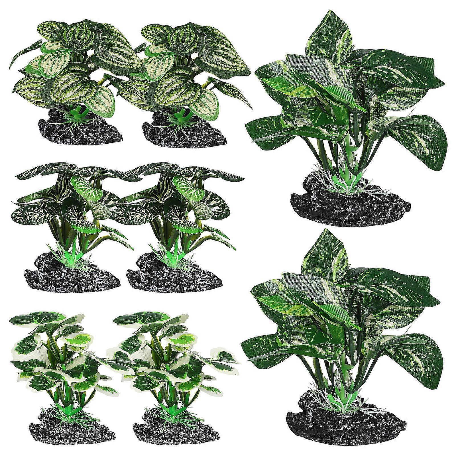 Aquarium Artificial Plants Water Grass for Decor 8Pcs Set