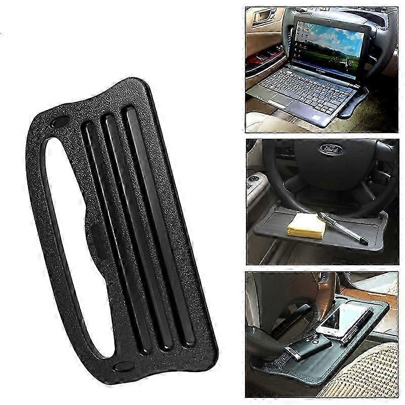 Upgrade Portable Foldable Car Laptop/Eating Steering Wheel Table Chair Back Computer Stand (Black)