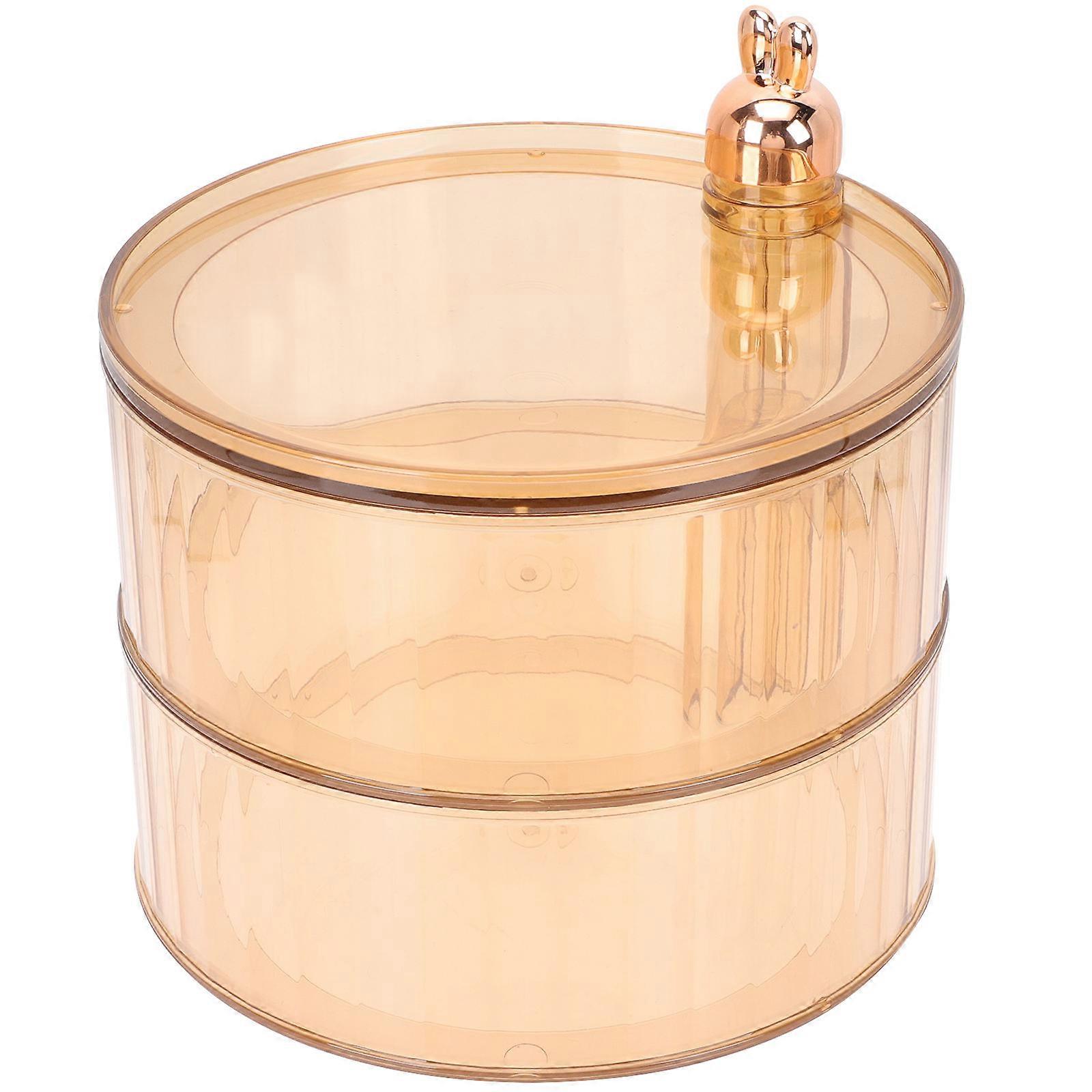 Round Multi-Layer Fruit Plate Multi-Functional Snack Holder Home Furnishing Coffee Pet Moisture-Proof 1Pack