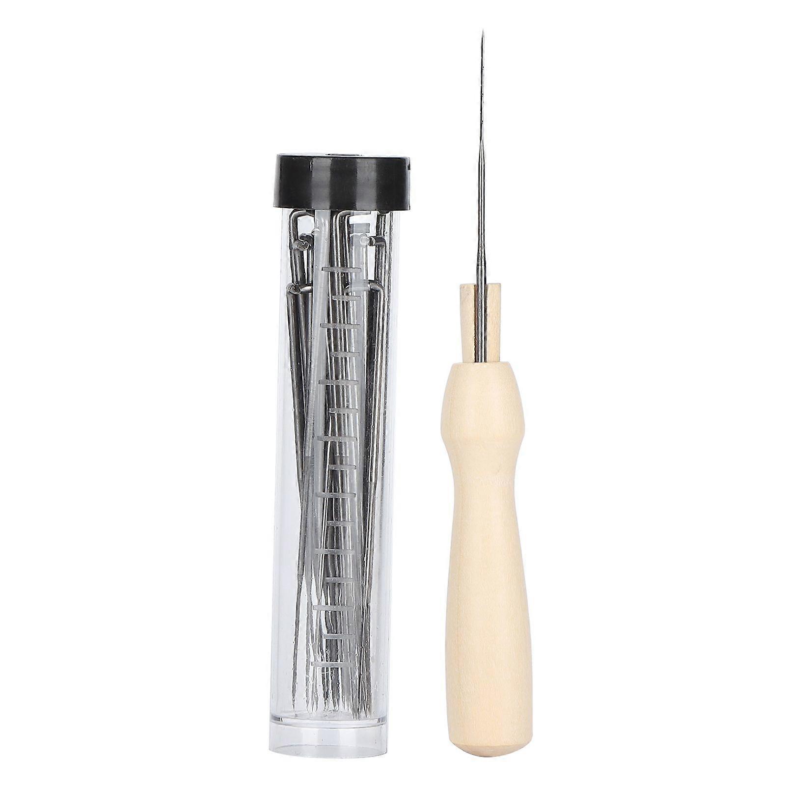 Wool Felting Tool Kit Wood Handle Stainless Steel Felting Needles Felting Supplies (Black Bottle)