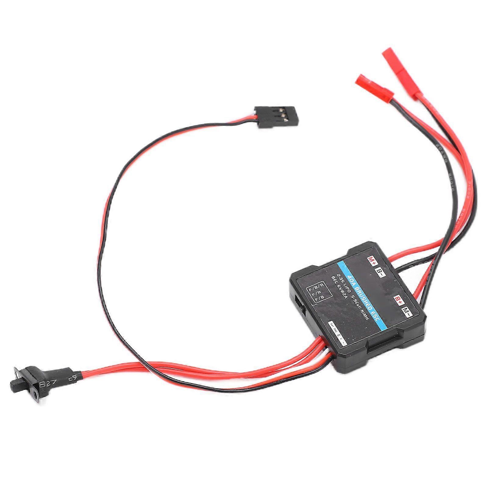 Electronic Speed Controller Waterproof Black Brushed ESC 40A for 1/16 RC Car 1/18 RC Car Upgrade