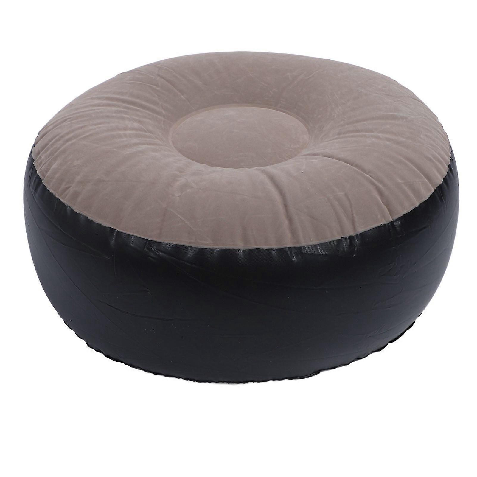 Inflatable Flocking Stool Multipurpose Lightweight Portable Ergonomic Design Round Portable Inflatable Stool for Travel Camping Outdoor Activities Cof
