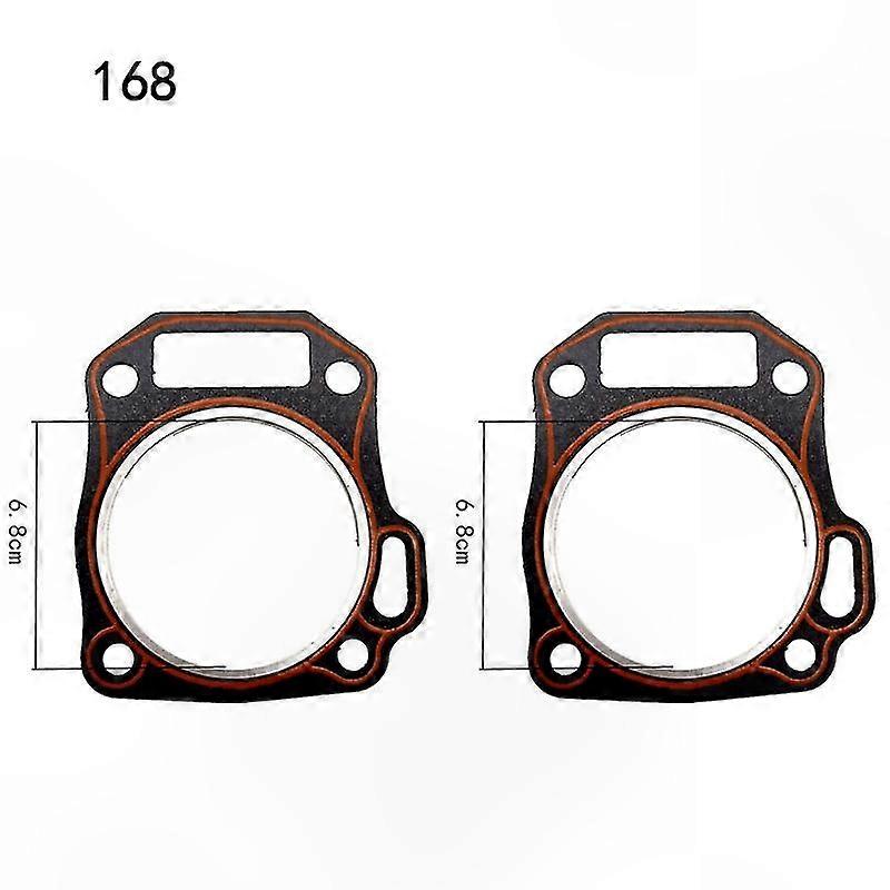 2-Pack Cylinder Head Gasket Set, Black and Red, Compatible with 168/170/190 Gasoline Generators and Small Engines