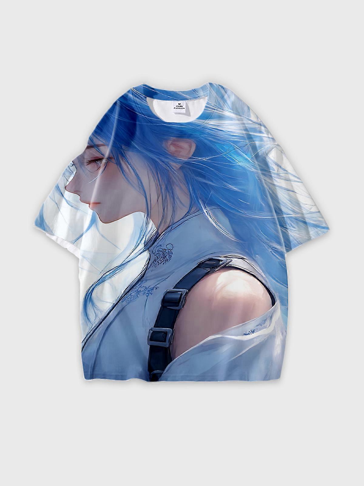 T-Shirt Short Sleeve Round Neck, Summer Casual Loose Graphic Tee, Unisex Pattern V2518