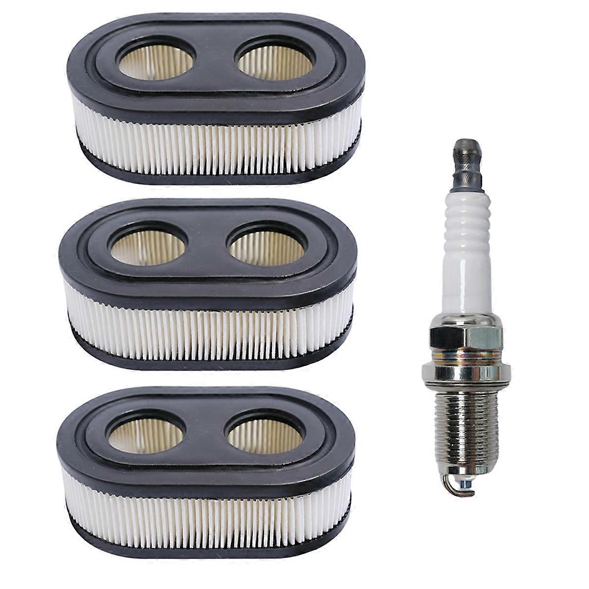 3Pack 593260 Air Filters & 491055 Spark Plug for 550E 575EX Series Engines,Includes Lawn Mower Spar