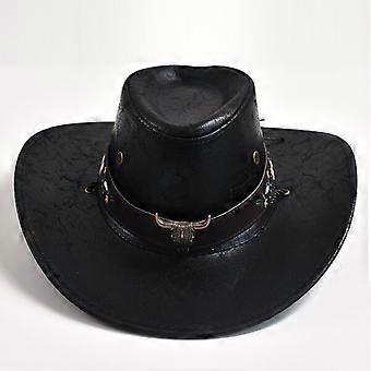 Chapeau de cow-boy western, styles homme et femme, décoré d'éléments à tête de taureau