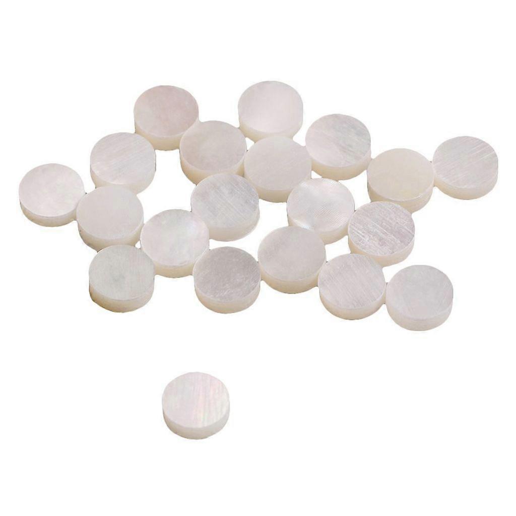 Weißer Perlmutt-Muschel-Dot-Bund-Inlay-Maker 6mm für Gitarrengriffbrett (Packung mit 20 Stück)