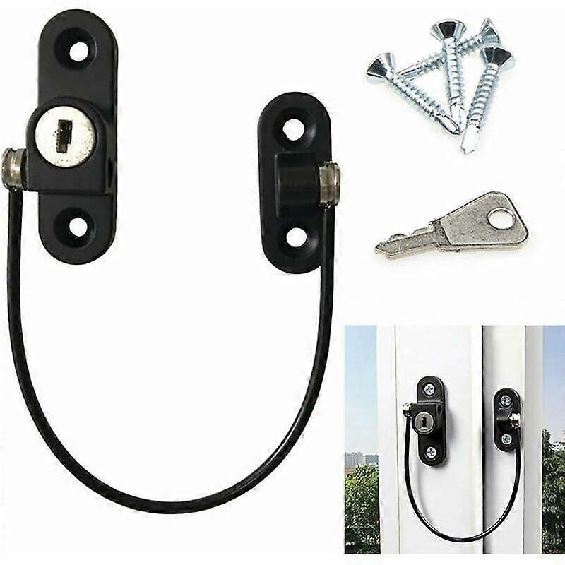2pcs Black Child Safety Lock with Screws and Key,Fonepro