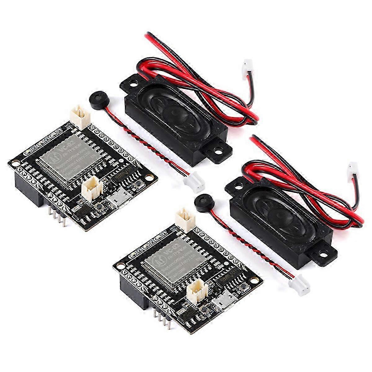 2Pcs AI Intelligent Offline Voice Development Board VC02 with Offline Recognition Speech Module