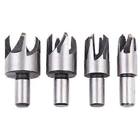 Hexagonal Countersink Bit Set for Woodworking Titanium Plated Corkscrew Bits (4pc Claw Cor