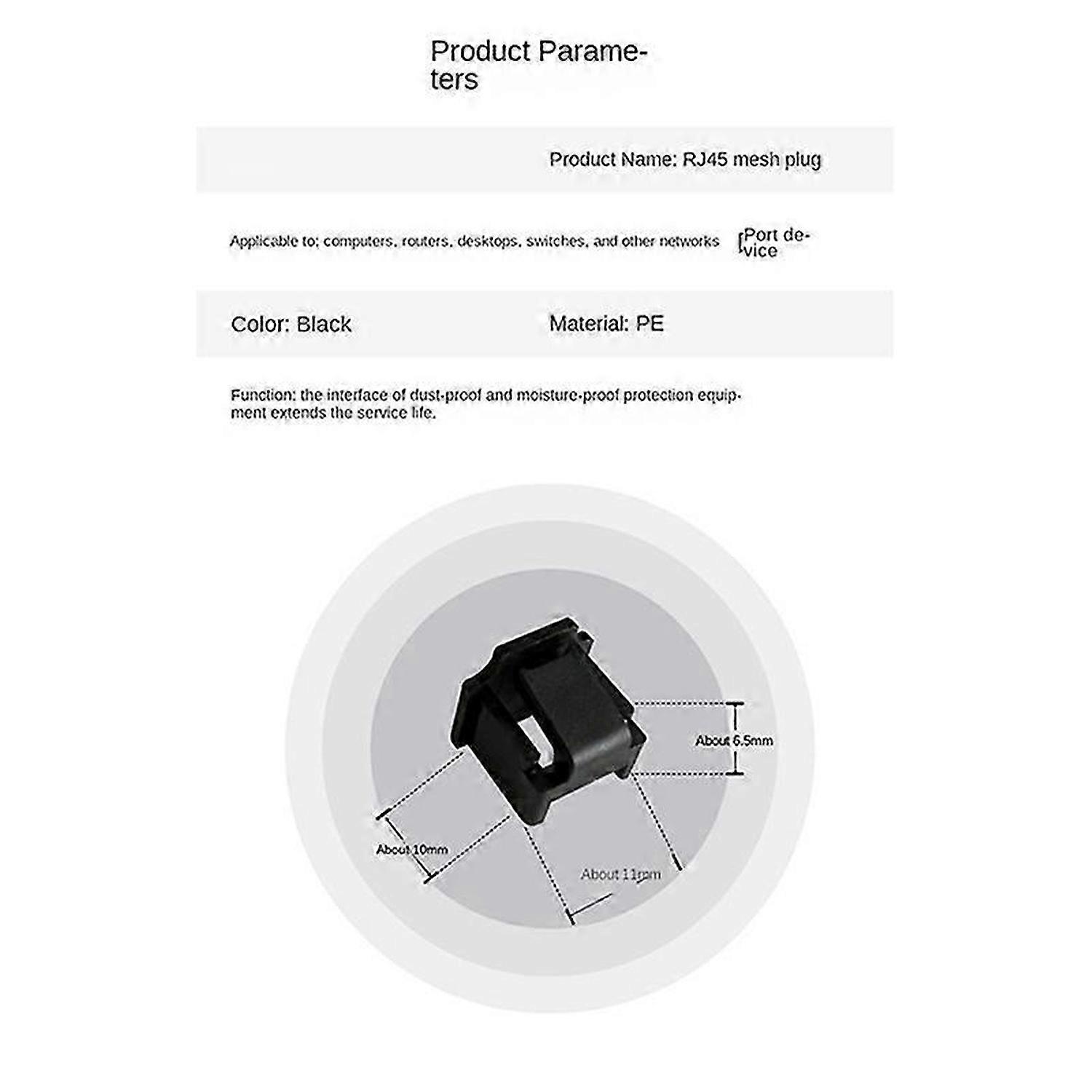 Rj45 Interface Dust Plug Dust Cap Router Switch Network Cable White