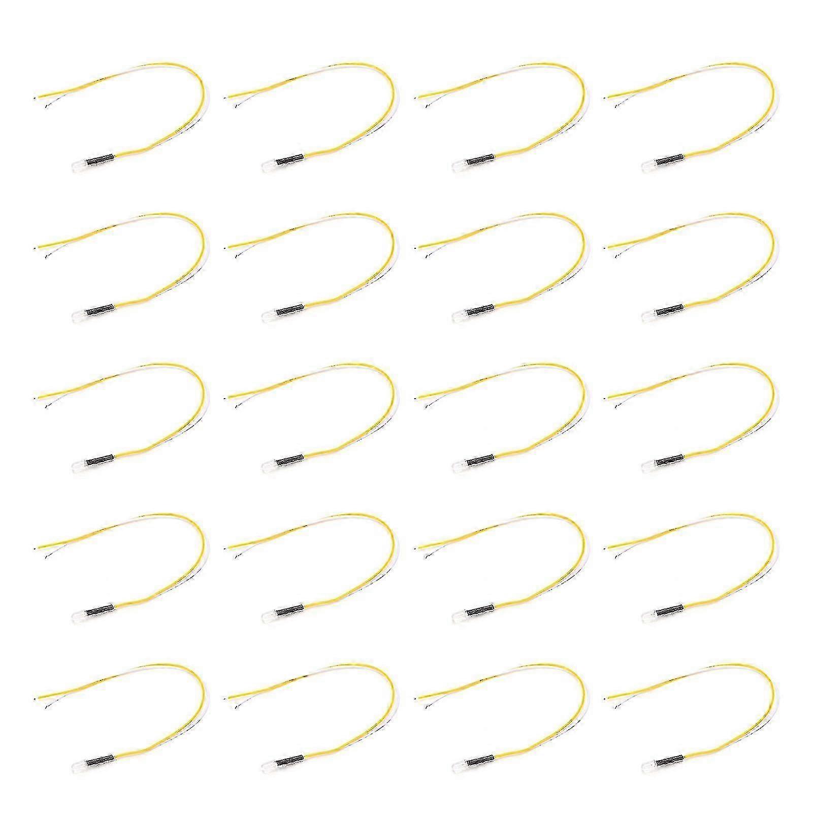 20Pcs LED Pre Wired Light‑Emitting Diode Normally Open Round High Brightness In‑Line 12V 5mm