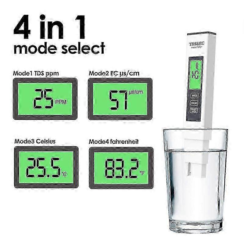 4in1 TDS PPM Meter Digital Tester Home Drinking Water Quality Purity Test Tester